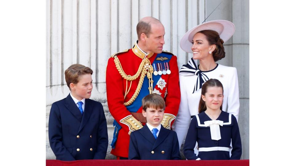 The family watched the Trooping the Colour from the Buckingham Palace balcony