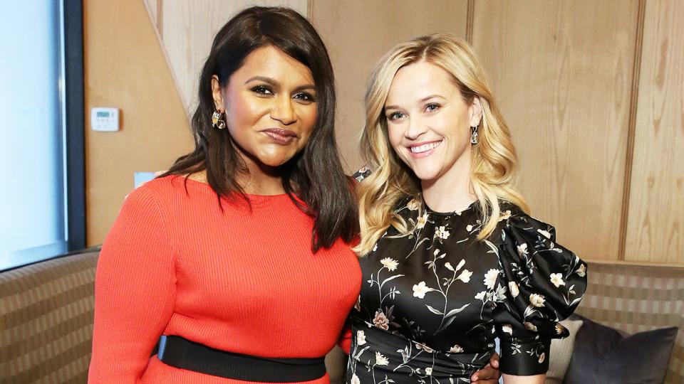 Mindy Kaling and Reese Witherspoon pose during the Hulu '19 Presentation at Hulu Theater at MSG on May 01, 2019 in New York City.