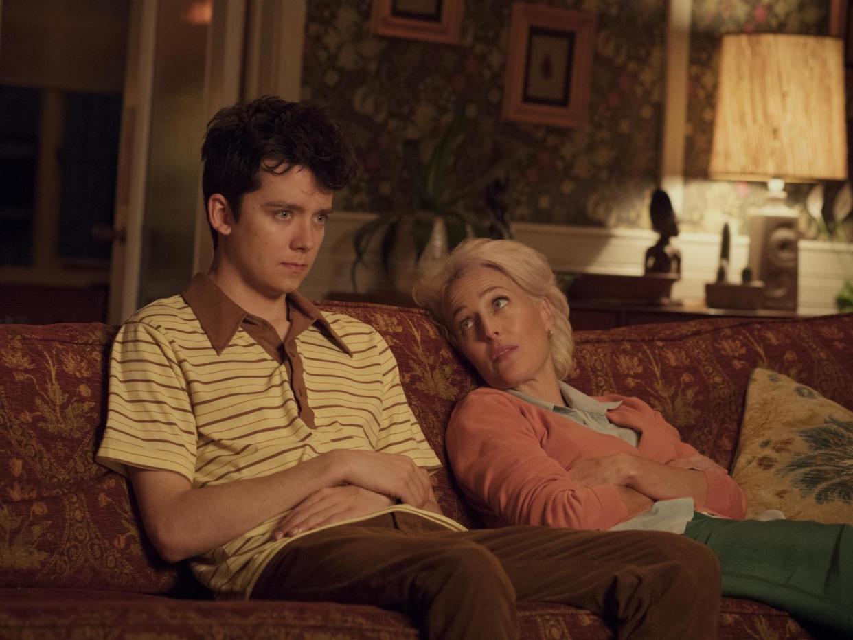 Asa Butterfield and Gillian Anderson in 'Sex Education': Sam Taylor/Netflix