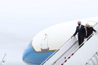 U.S. President Joe Biden and first lady Jill Biden arrive at Dover Air Force Base in Dover