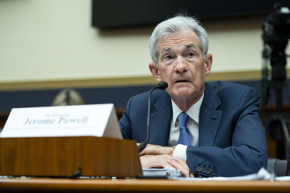 WASHINGTON, DC - JULY 10: Federal Reserve Bank Chairman Jerome Powell speaks during a House Financial Services Committee hearing on the Federal Reserve's semiannual monetary policy report at the U.S. Capitol on July 10, 2024 in Washington, DC. Powell discussed lowering inflation rates and stated 