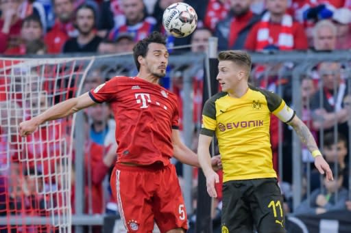 Mats Hummels (L) scored for Bayern Munich against his current club Borussia Dortmund when the clubs met in the Bundesliga last April and the Bavarian giants won 5-0 at the Allianz Arena