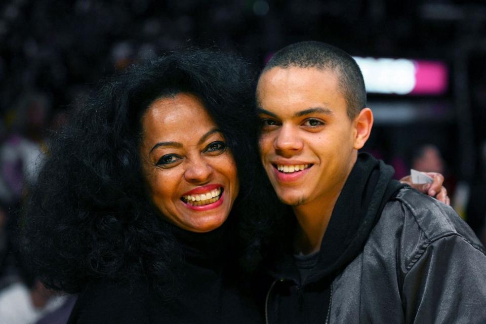 PHOTO: Diana Ross (L) and her son Evan (R) attend the Los Angeles Lakers vs Los Angeles Clippers game at the Staples Center on March 7, 2008 in Los Angeles. (Noel Vasquez/Getty Images, FILE)