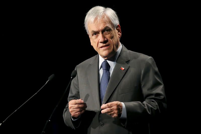 FILE PHOTO: Chile's President Sebastian Pinera delivers speech during the inauguration of ENADE in Santiago