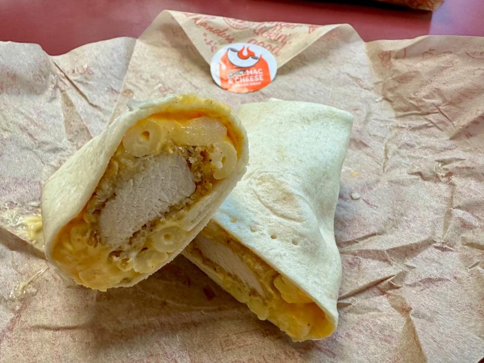 KFC Spicy Mac & Cheese wrap