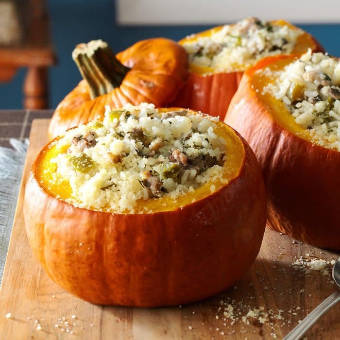 Sausage & Rice Stuffed Pumpkins