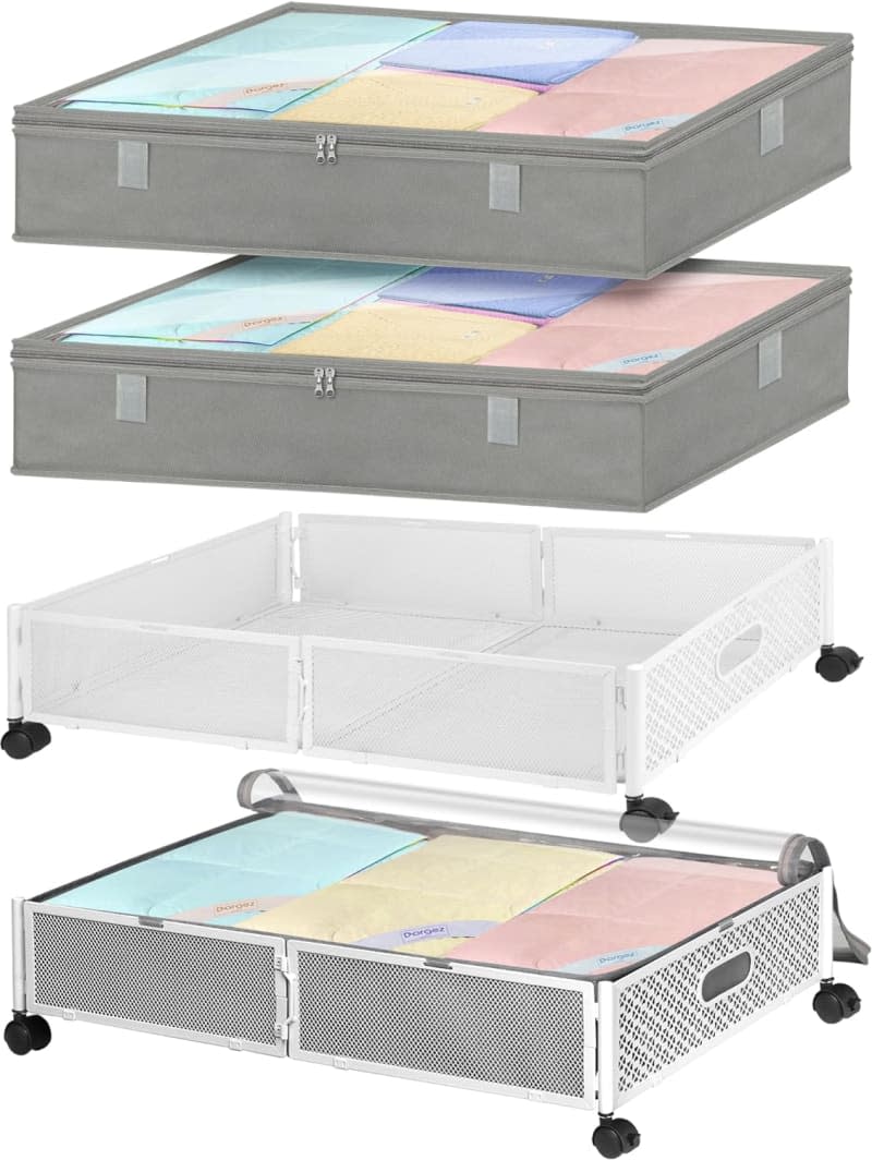 Punemi Under Bed Rolling Storage & Removable Bags