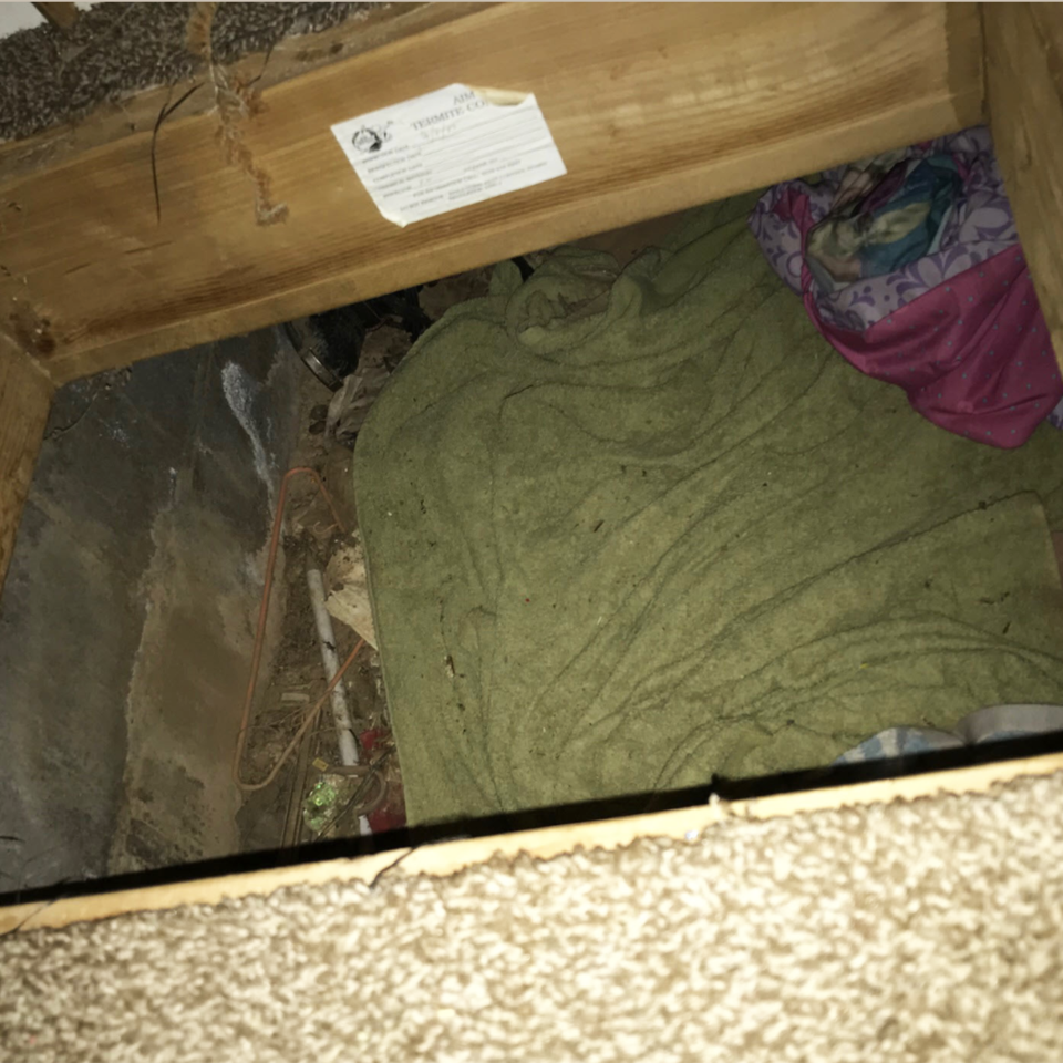 A photo of the secret sleeping area at a home in West Point, California, where a 14-year-old girl was found on Oct. 30. (Calaveras County Sheriff's Office)