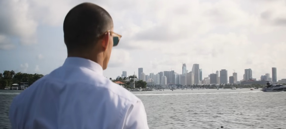 Mike looking at Miami across the bay