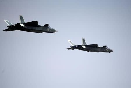 China unveils its J-20 stealth fighter on an air show in Zhuhai, Guangdong Province, China, November 1, 2016. China Daily/via REUTERS