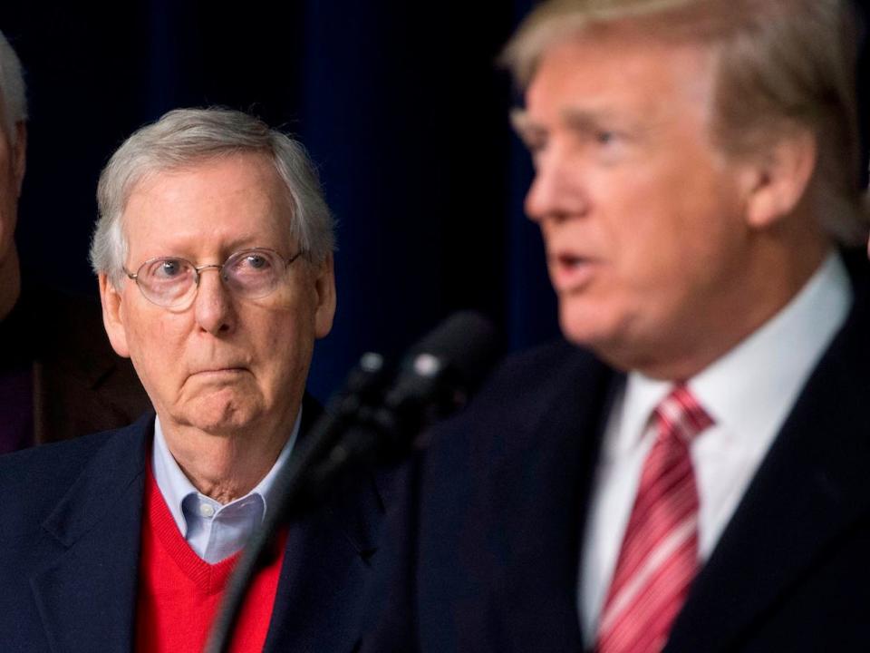 Republican Senate Minority Leader Mitch McConnell and former President Donald Trump