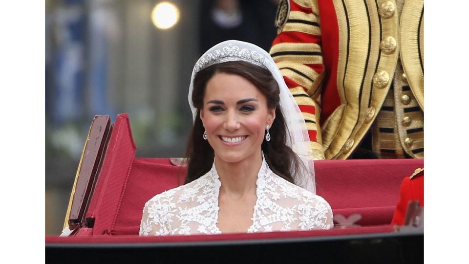 Kate Middleton wearing Cartier Halo tiara on her wedding day