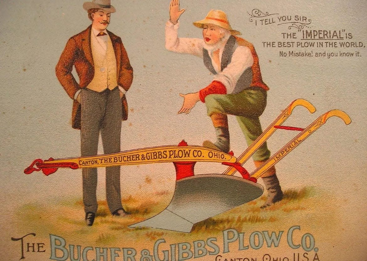 A 19th century ad for Bucher & Gibbs Plow Co. calls one of its products, the Imperial Plow, "The Best Plow In The World."