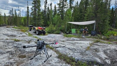 Figure 5 – Drone Survey being conducted at Case Lake (CNW Group/Power Metals Corp.)