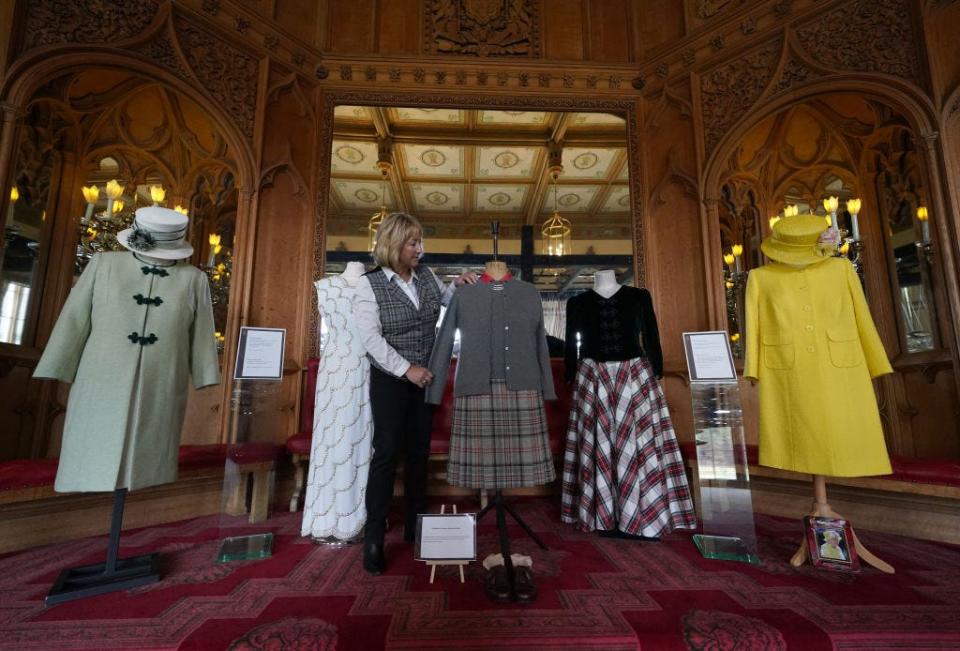 An exhibit at Balmoral Castle of Queen Elizabeth's outfits