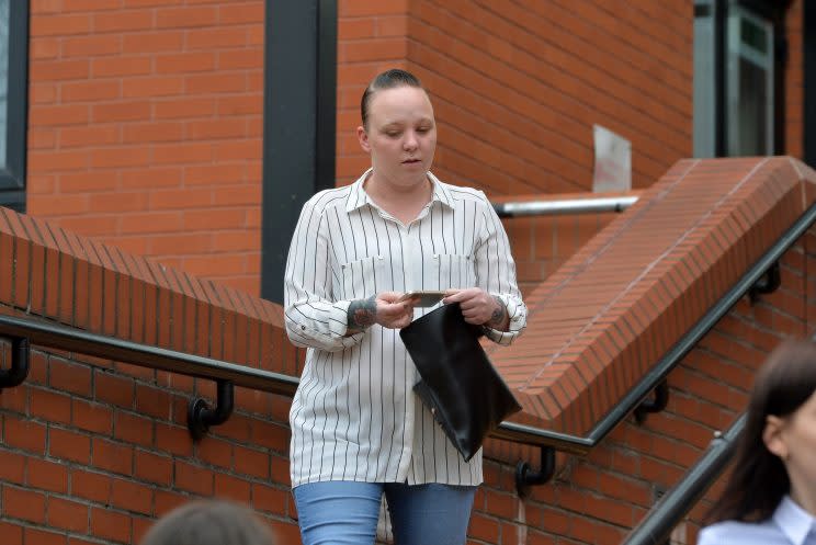 A father and daughter have been found guilty of killing their neighbour after she burst a football they kicked over her fence.