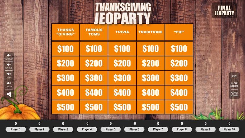 40) Thanksgiving Jeoparty