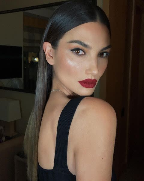 <p>Heads will definitely turn with a bold, wine-red lipstick like this one. Don't forget <a href="https://go.redirectingat.com?id=74968X1596630&url=https%3A%2F%2Fwww.ulta.com%2Fslim-lip-pencil%3FproductId%3DxlsImpprod2150078&sref=https%3A%2F%2Fwww.goodhousekeeping.com%2Fbeauty%2Fmakeup%2Fg3194%2Fvalentines-day-makeup-ideas%2F" rel="nofollow noopener" target="_blank" data-ylk="slk:the lip liner;elm:context_link;itc:0;sec:content-canvas" class="link ">the lip liner</a> to keep your pout in place all night.<br></p><p><strong>RELATED:</strong> <a href="https://www.goodhousekeeping.com/beauty-products/lipsticks/g28705024/best-red-lipsticks/" rel="nofollow noopener" target="_blank" data-ylk="slk:11 Best Red Lipsticks of All Time, According to Editors and Reviewers;elm:context_link;itc:0;sec:content-canvas" class="link ">11 Best Red Lipsticks of All Time, According to Editors and Reviewers</a></p><p><a href="https://www.instagram.com/p/B56h6gzptEz/&hidecaption=true" rel="nofollow noopener" target="_blank" data-ylk="slk:See the original post on Instagram;elm:context_link;itc:0;sec:content-canvas" class="link ">See the original post on Instagram</a></p>