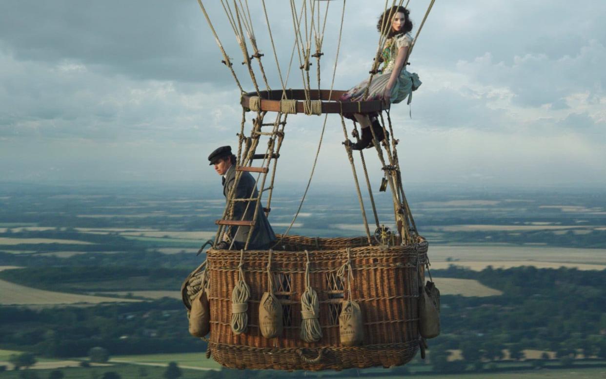 Eddie Redmayne and Felicity Jones in a scene from The Aeronauts - null