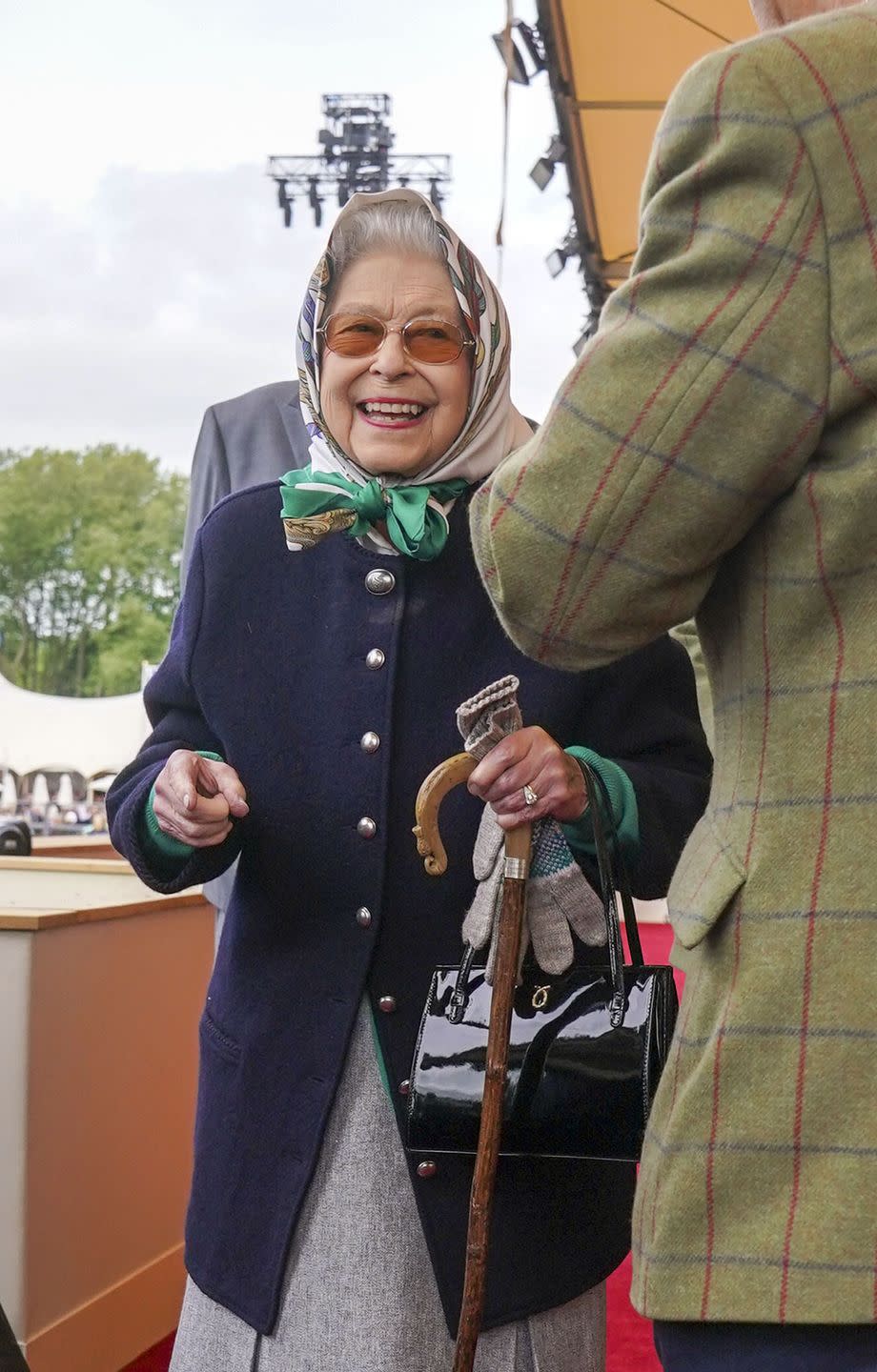 <p>The 96-year-old Queen Elizabeth, who has been struggling with ongoing mobility issues all year, made a surprise appearance on day two of one of her favorite events of the year: the Royal Windsor Horse Show. The Queen was all smiles as she watched her horses compete. She also watched her granddaughter, <a href="https://www.townandcountrymag.com/society/tradition/a14501238/lady-louise-windsor-facts/" rel="nofollow noopener" target="_blank" data-ylk="slk:Lady Louise;elm:context_link;itc:0;sec:content-canvas" class="link ">Lady Louise</a>, as she drove Prince Philip's carriage in the show. <a href="https://www.townandcountrymag.com/style/fashion-trends/g22550728/queen-elizabeth-headscarf-photos/" rel="nofollow noopener" target="_blank" data-ylk="slk:Queen Elizabeth wore a headscarf;elm:context_link;itc:0;sec:content-canvas" class="link ">Queen Elizabeth wore a headscarf</a>, one of her signature looks.</p><p><a class="link " href="https://www.townandcountrymag.com/society/tradition/g39990920/queen-elizabeth-royal-windsor-horse-show-2022-photos/" rel="nofollow noopener" target="_blank" data-ylk="slk:All the photos of the Royal Windsor Horse Show;elm:context_link;itc:0;sec:content-canvas">All the photos of the Royal Windsor Horse Show</a></p>