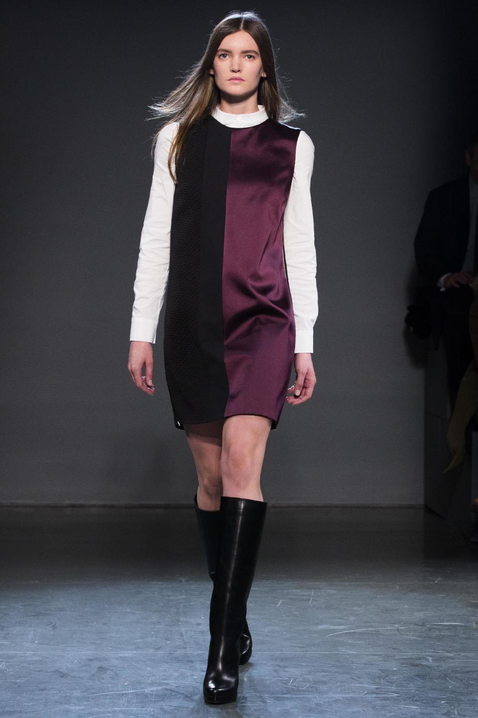 The Victoria, Victoria Beckham Fall 2013 collection is modeled during Fashion Week in New York, Tuesday, Feb. 12, 2013. (AP Photo/John Minchillo)