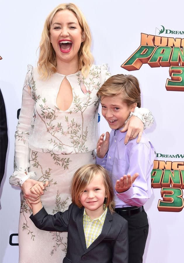 Kate with sons Ryder, 12, and Bingham, 5. Photo: Getty Images