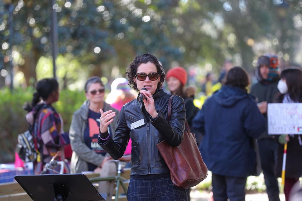 Georgia House Representative Anne Allen Westbrook speaks during the "Bigger Than Roe" rally and march on Saturday, January 20, 2024 at Forsyth Park.