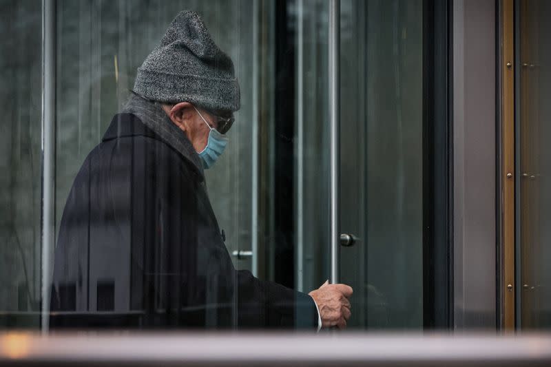 British billionaire and Tottenham Hotspur owner Joe Lewis arrives at the United States Courthouse in Manhattan, in New York