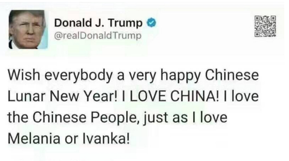 Mr Trump is famous for his outspoken comments about China (Twitter)