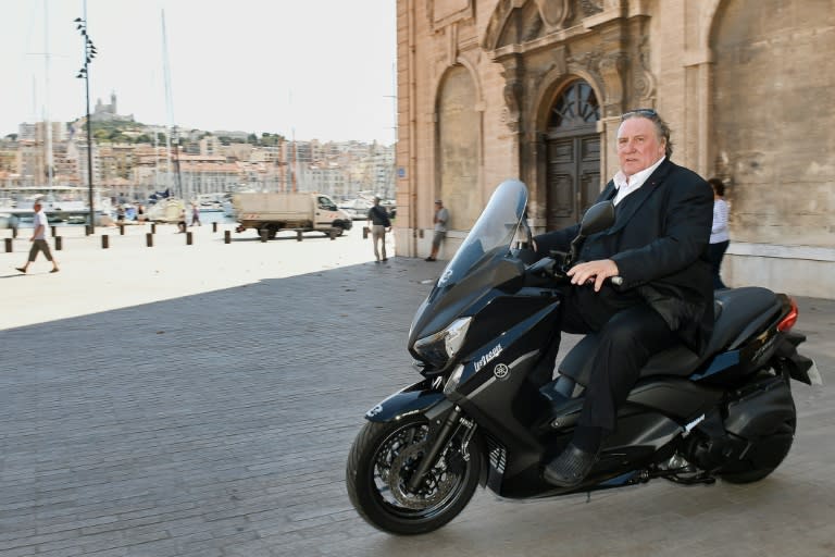 Gerard Depardieu on September 1, 2015 in Marseille, France, during the shooting of a TV movie in which he plays the mayor of Marseille