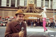 <p>Co-host Joe Garagiola at the 1970 parade.</p>