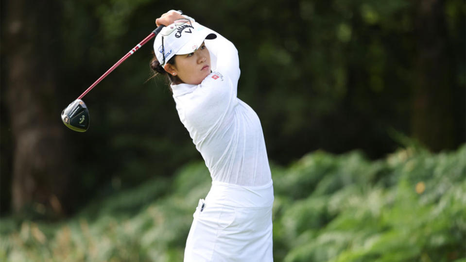 Rose Zhang at the AIG Women's Open in Tadworth, England