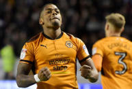 Soccer Football - Championship - Wolverhampton Wanderers vs Bolton Wanderers - Molineux Stadium, Wolverhampton, Britain - November 25, 2017 Wolverhampton Wanderers' Ivan Cavaleiro celebrates scoring their third goal Action Images/Paul Burrows