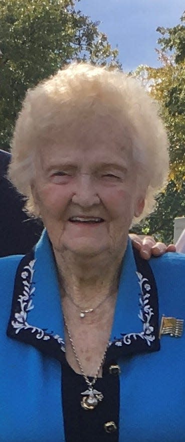 Patricia A. Kelly in 2018, on her 95th birthday