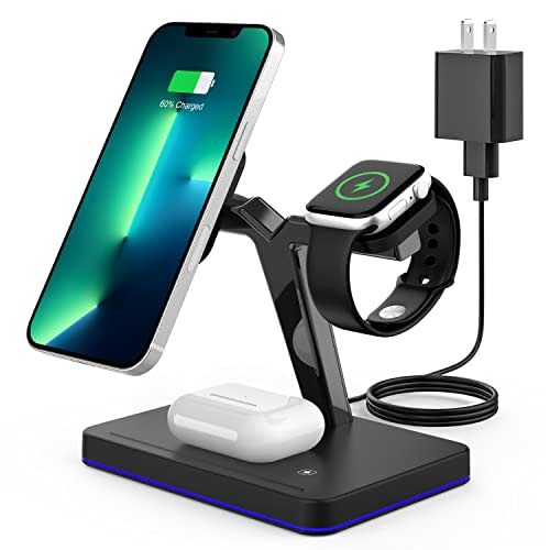 Wireless Charger for MagSafe, 3 in 1 Charging Station for Apple, Magnetic Wireless Charging Sta…