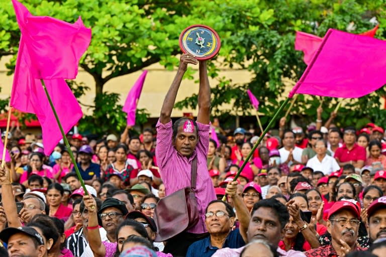 Sri Lankan President Ranil Wickremesinghe is fighting an uphill battle for a fresh mandate to continue belt-tightening measures that stabilised the economy and ended months of food, fuel and medicine shortages (Ishara S. KODIKARA)