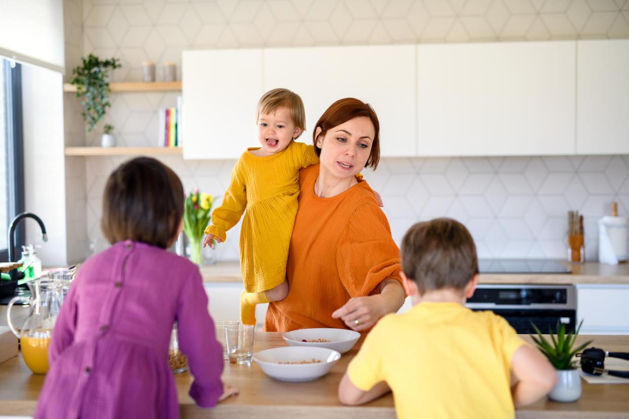 Parents will understand why 8.15am has been revealed as the most stressful time of the day. (Getty Images)