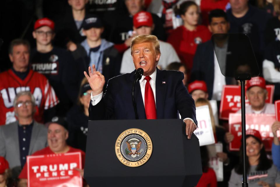 Donald Trump spoke to supporters in New Jersey to support former Democratic Congressman Jeff Van Drew, which recently switch parties: Getty Images