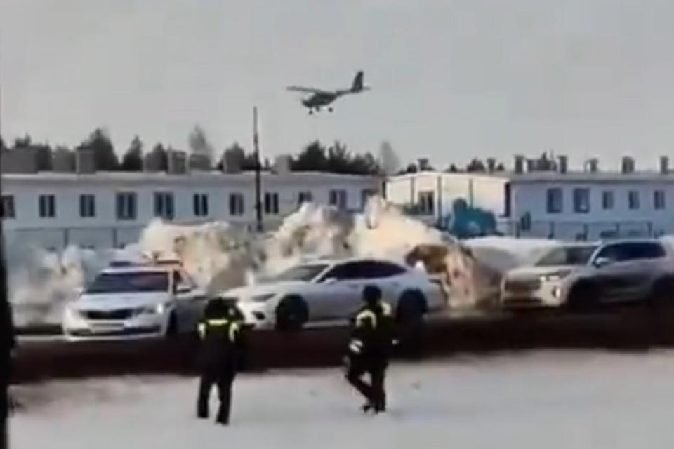 Unconfirmed video footage appeared to show a light aircraft having been turned into a drone for the attack. (X)