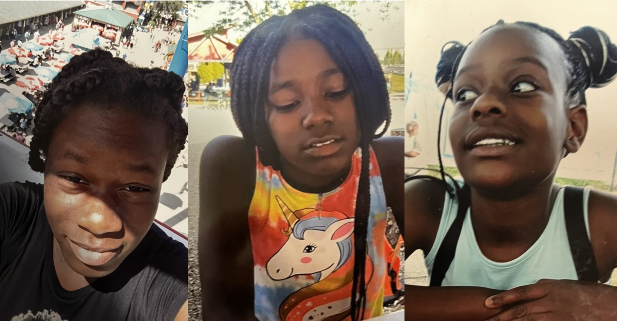 Police previously said they believed Jakareia K. Maclin, 11, left, might have been in the Chicago area with her sisters, Zaria Cleveland, 13, center, and Tammiya Washington, 14, right.