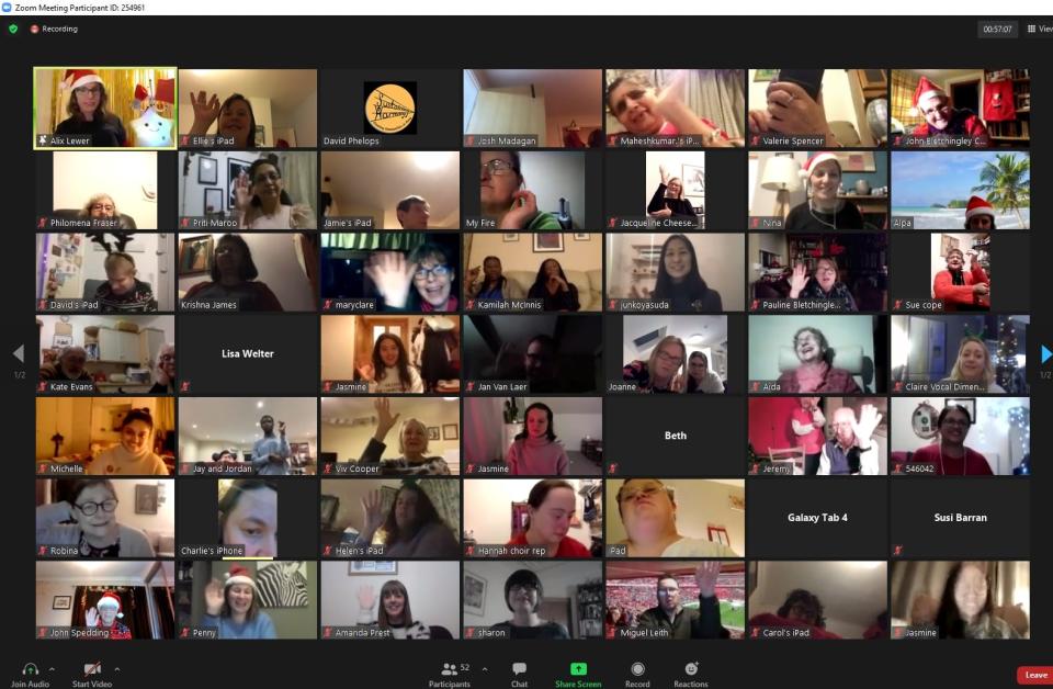 The choir during one of their regular online meetings (The Include Choir/PA)