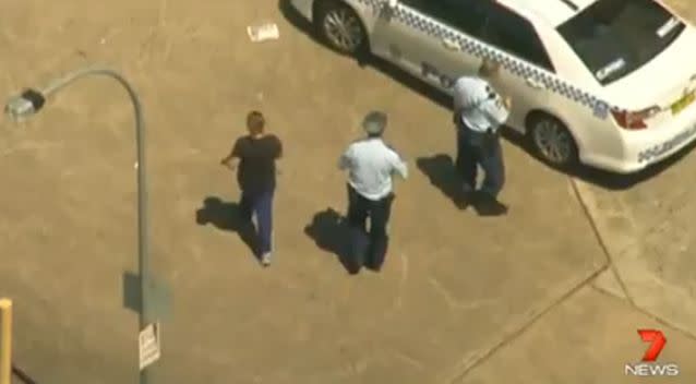 Police were called to a Parramatta school after a bomb threat. Photo: 7 News