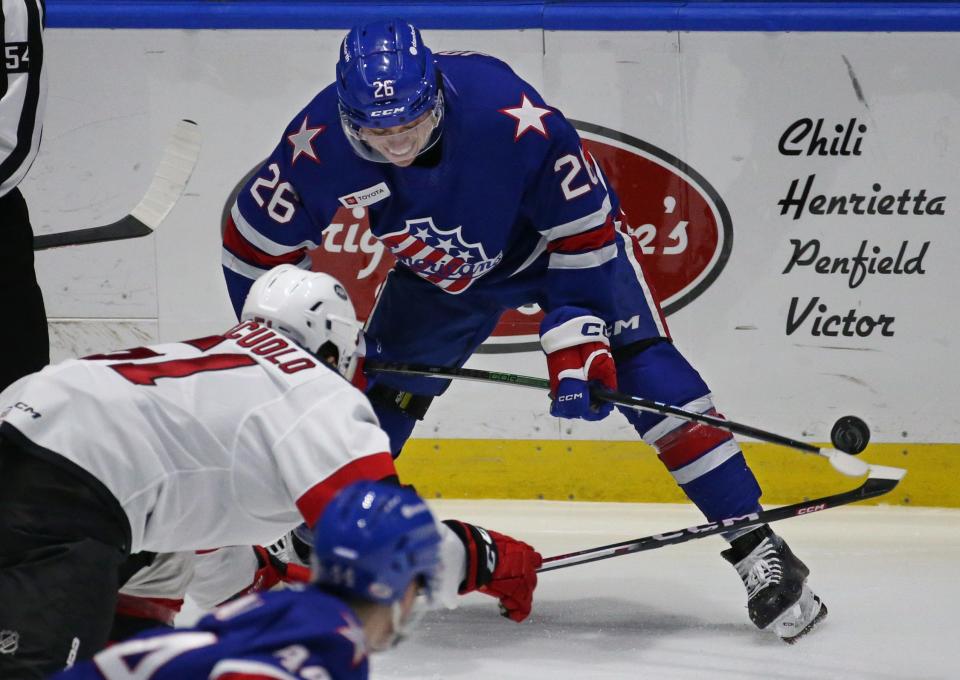 Mason Jobst, the Amerks' second-leading scorer, has missed the last three games with an illness.