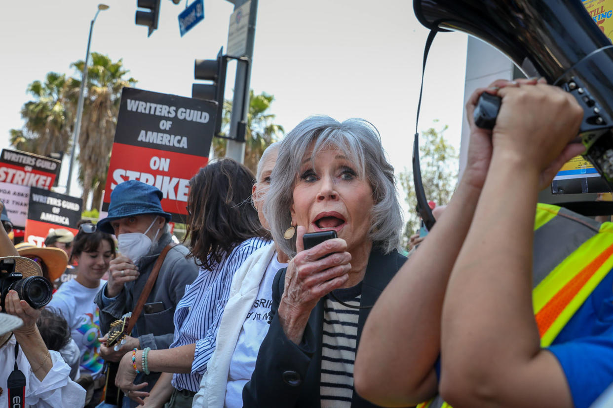 Jane Fonda WGA StrikeJay L. Clendenin / Los Angeles Times via Getty Images