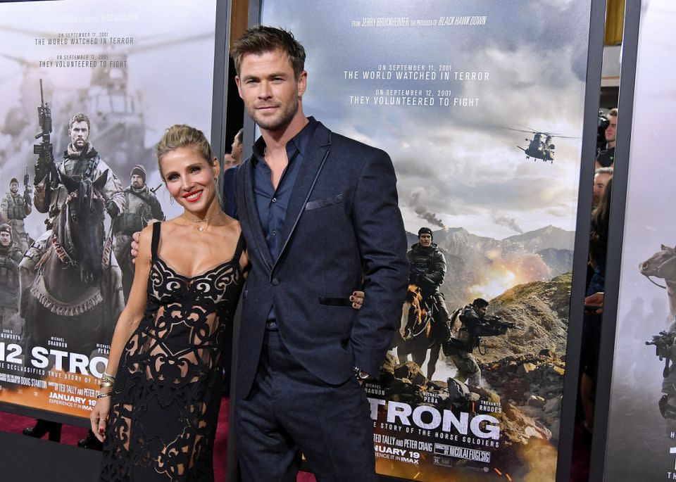 Actors Elsa Pataky (L) and Chris Hemsworth attend the 