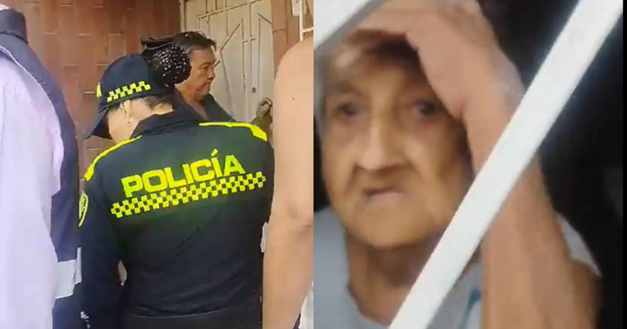 Policías intentan desalojar a una anciana de 80 años y el presidente de su país interviene. Foto: Captura de video X via @HoyNoticias2 y @mapias15