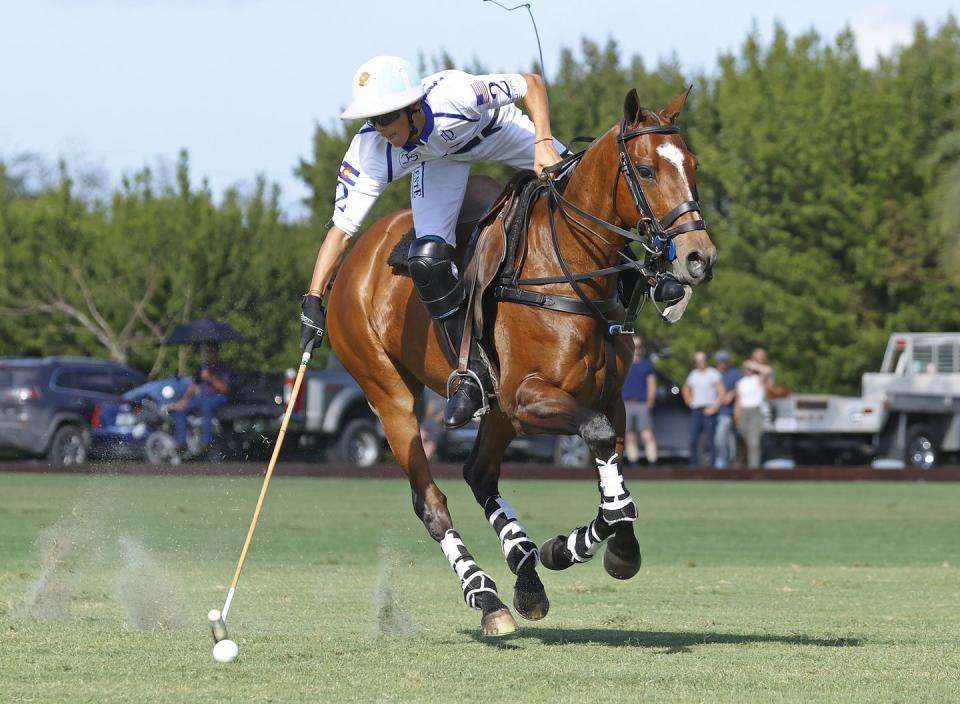 There's no left hand usage allowed in Polo.