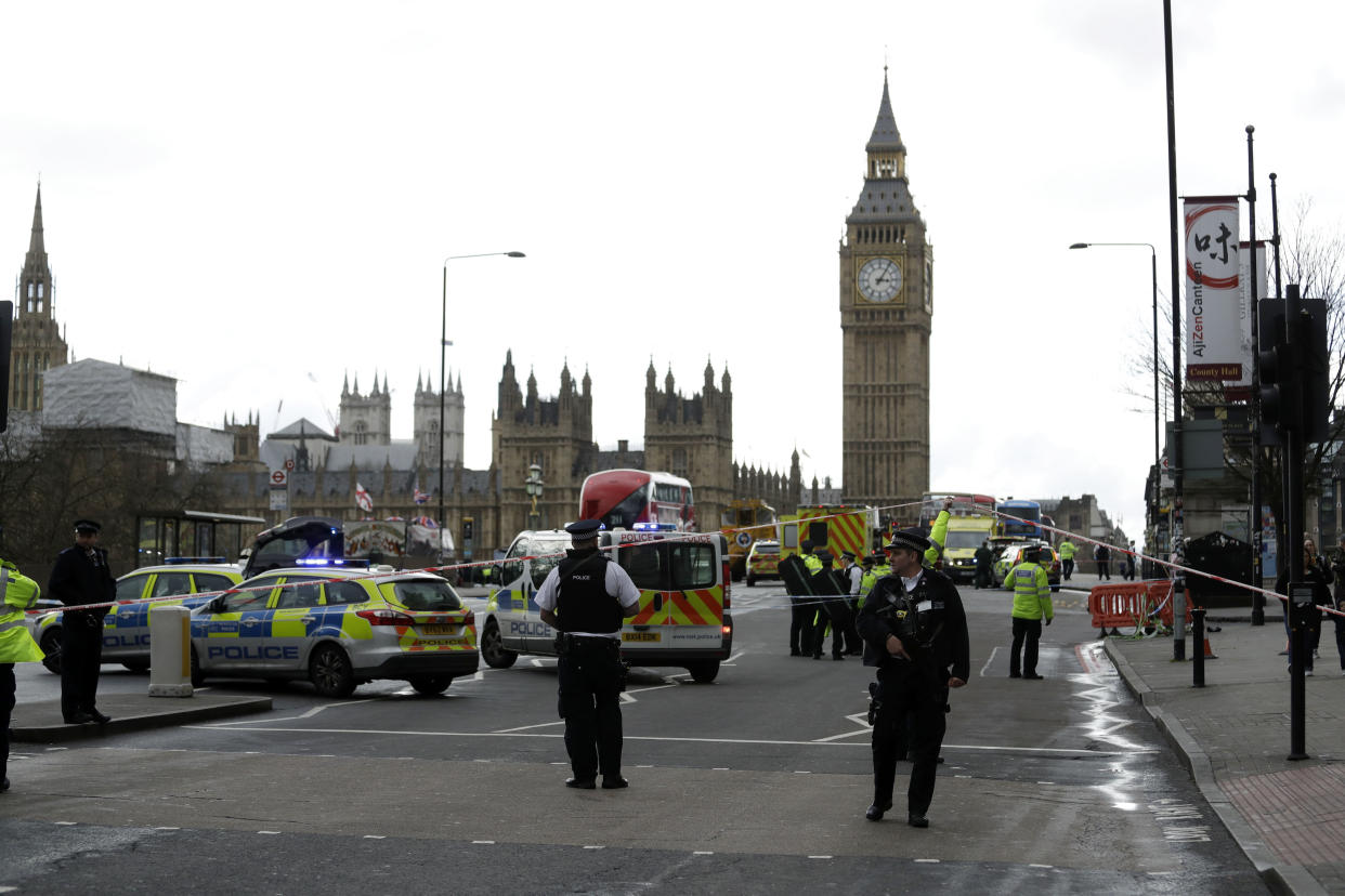 <em>‘Sick’ – a survivor of the Westminster attack has described how bystanders stopped to take pictures rather than help (Picture: AP)</em>