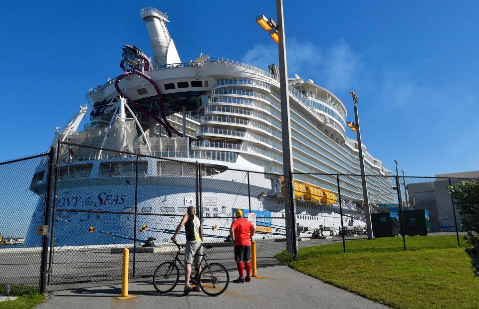 The Royal Caribbean Harmony of the Seas is among 10 cruise ships based at Port Canaveral.