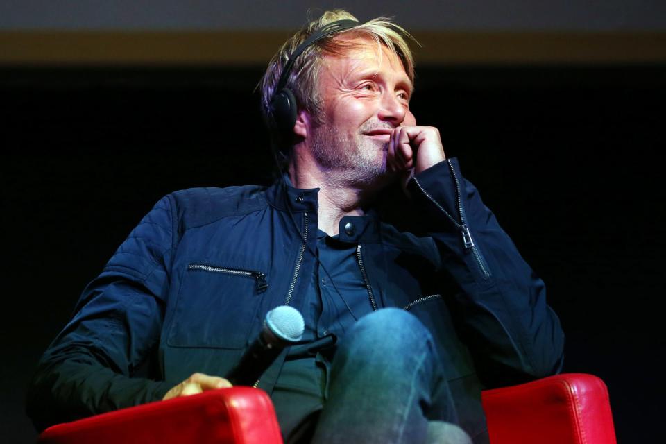 <p>Mads Mikkelsen is all smiles at the <i>Druk (Another Round)</i> press conference on Tuesday during the 15th annual Rome Film Festival. </p>